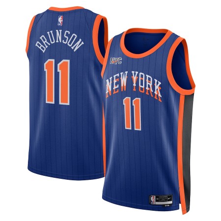 Maillot Basket Homme New York Knicks Jalen Brunson 2023-24 Nike City Edition Bleu Swingman Maillot Basket Homme New York Knicks Jalen Brunson 2023-24 Nike City Edition Bleu Swingman